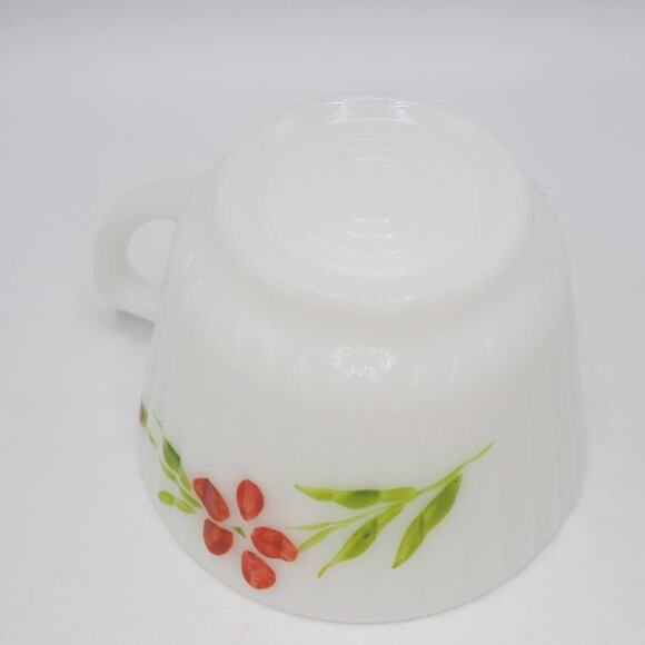 Macbeth Evans Monax Petalware Florette Red Floral Teacup & Saucer Lot of 4 - Picture 6 of 6